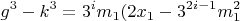 $$g^3-k^3=3^im_1(2x_1-3^{2i-1}m_1^2$$