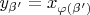 $y_{\beta'}=x_{\varphi(\beta')}$
