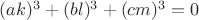 $(ak)^3+(bl)^3+(cm)^3=0$