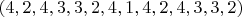 $(4,2,4,3,3,2,4,1,4,2,4,3,3,2)$