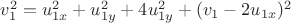 $v_1^2=u_{1x}^2+u_{1y}^2+4u_{1y}^2+(v_1-2u_{1x})^2$