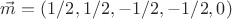 $\vec{m}=(1/2,1/2,-1/2,-1/2,0)$