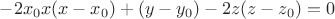 $-2x_0x(x-x_0)+(y-y_0)-2z(z-z_0)=0$