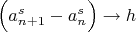 $\Big( a_{n+1}^s-a_n^s \Big) \rightarrow h$