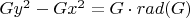 $Gy^2 - Gx^2 = G \cdot rad(G)$