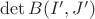 $\det B(I', J')$
