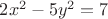 $2x^2-5y^2=7$