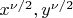 $x^{\nu/2}, y^{\nu/2}$