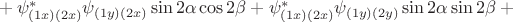 ${}+\psi^*_{(1x)(2x)}\psi_{(1y)(2x)}\sin 2\alpha\cos 2\beta+\psi^*_{(1x)(2x)}\psi_{(1y)(2y)}\sin 2\alpha\sin 2\beta+{}$