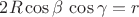 $2 R \cos \beta \, \cos \gamma = r$