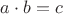 $a \cdot b=c$