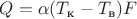 $Q=\alpha(T_\text{к}-T_\text{в})F$
