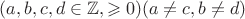 $\[(a,b,c,d \in \mathbb{Z} ,\geqslant 0)(a \ne c,b \ne d)\]$