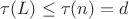 $\tau(L)\leq \tau(n)=d$
