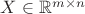 $X\in\mathbb{R}^{m\times n}$