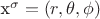 x^{\sigma}=(r,\theta,\phi)
