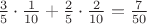 $\frac{3}{5}\cdot\frac{1}{10}+\frac{2}{5}\cdot\frac{2}{10} = \frac{7}{50}$