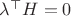 $\lambda^\top H = 0$