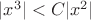 $|x^3|<C|x^2|$