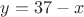 $y = 37 - x$