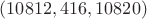 $(10812, 416, 10820)$