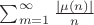$\sum_{m=1}^{\infty}\frac{|\mu(n)|}{n}$ $\sum_{m=1}^{\infty}\frac{|\mu(n)|}{n}$