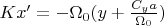 $K x'=-\Omega_0 (y+\frac{C_y a}{\Omega_0}) $