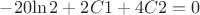 $-20{\ln 2}+2C1+4C2=0$