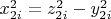 $\[x_{2i}^2  = z_{2i}^2  - y_{2i}^2 \]$