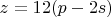 $z=12(p-2s)$