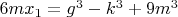 $6mx_1=g^3-k^3+9m^3$