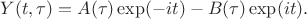 $Y(t, \tau) = A(\tau) \exp(-it) - B(\tau) \exp(it).$
