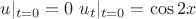 $u|_{t=0} = 0 $ $u_{t}|_{t=0} = \cos2x$ $u|_{t=0} = 0 $ $u_{t}|_{t=0} = \cos2x$