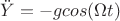 $\ddot Y=-g cos(\Omega t)$