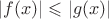 $|f(x)|\leqslant |g(x)|$