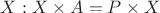 $X: X\times A = P\times X$