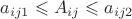 $a_{ij1}  \leqslant A_{ij}  \leqslant a_{ij2} $