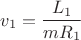 $$v_1=\frac{L_1}{mR_1}$$ $$v_1=\frac{L_1}{mR_1}$$
