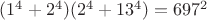 $(1^4+2^4)(2^4+13^4)=697^2$