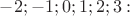 $-2; -1; 0; 1; 2; 3:$