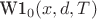 W1_0(x,d,T)