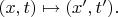 $(x,t)\mapsto(x',t').$