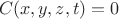 \[C(x,y,z,t) = 0
\]