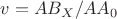$v = AB_X / AA_0$