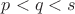 $p<q<s$
