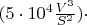 $(5\cdot 10^4\frac {V^3} {S^2})\cdot$