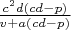 $\frac{c^2d(cd-p)}{v+a(cd-p)}$