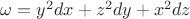 $\omega=y^2 dx +z^2 d y +x^2 d z $