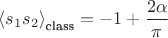 ${\langle s_1s_2 \rangle}_{\text{class}}=-1+\dfrac{2\alpha}{\pi}$