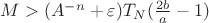 $M>(A^{-n}+\varepsilon)T_N(\frac{2b}a-1)$